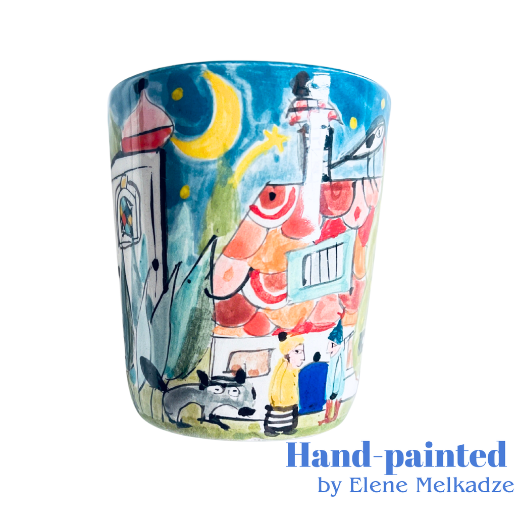 მხატვრული ნამუშევრებისა და ესპრესოს ნაკრები