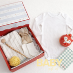 პრემიუმ სასაჩუქრე ბოქსი ჩვილისთვის (Unisex) – ახალშობილის ნაკრები 0-3 თვე