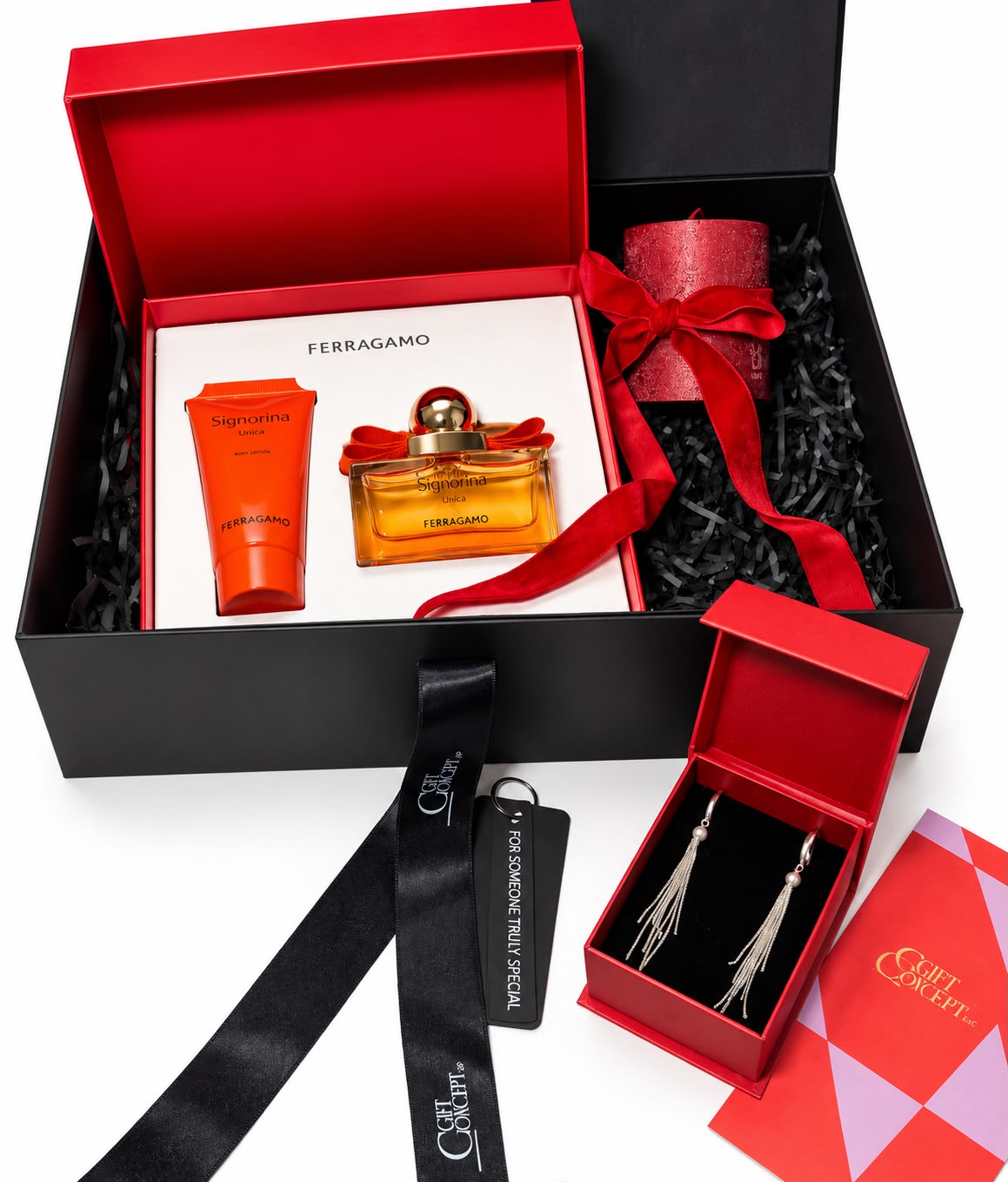 Ferragamo Signorina & Silver Earrings Gift Box for Her