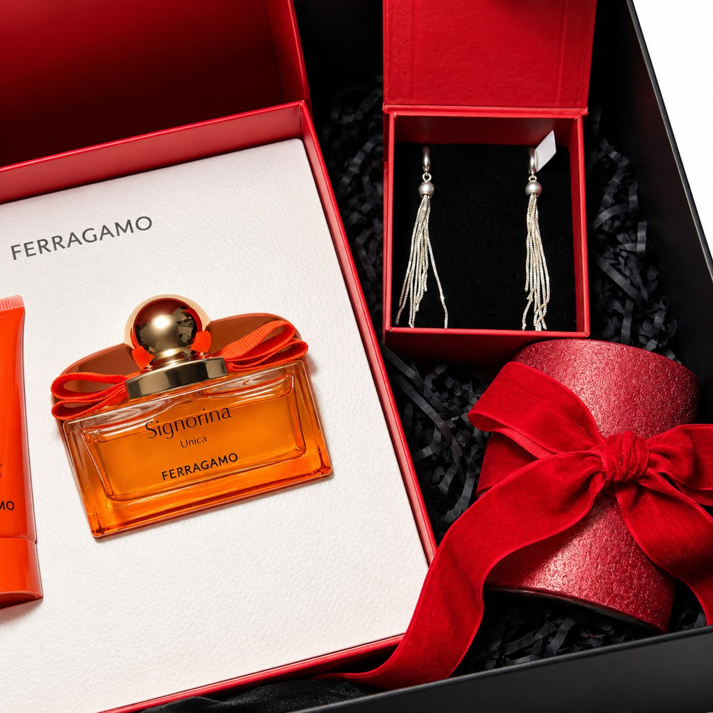 Ferragamo Signorina & Silver Earrings Gift Box for Her