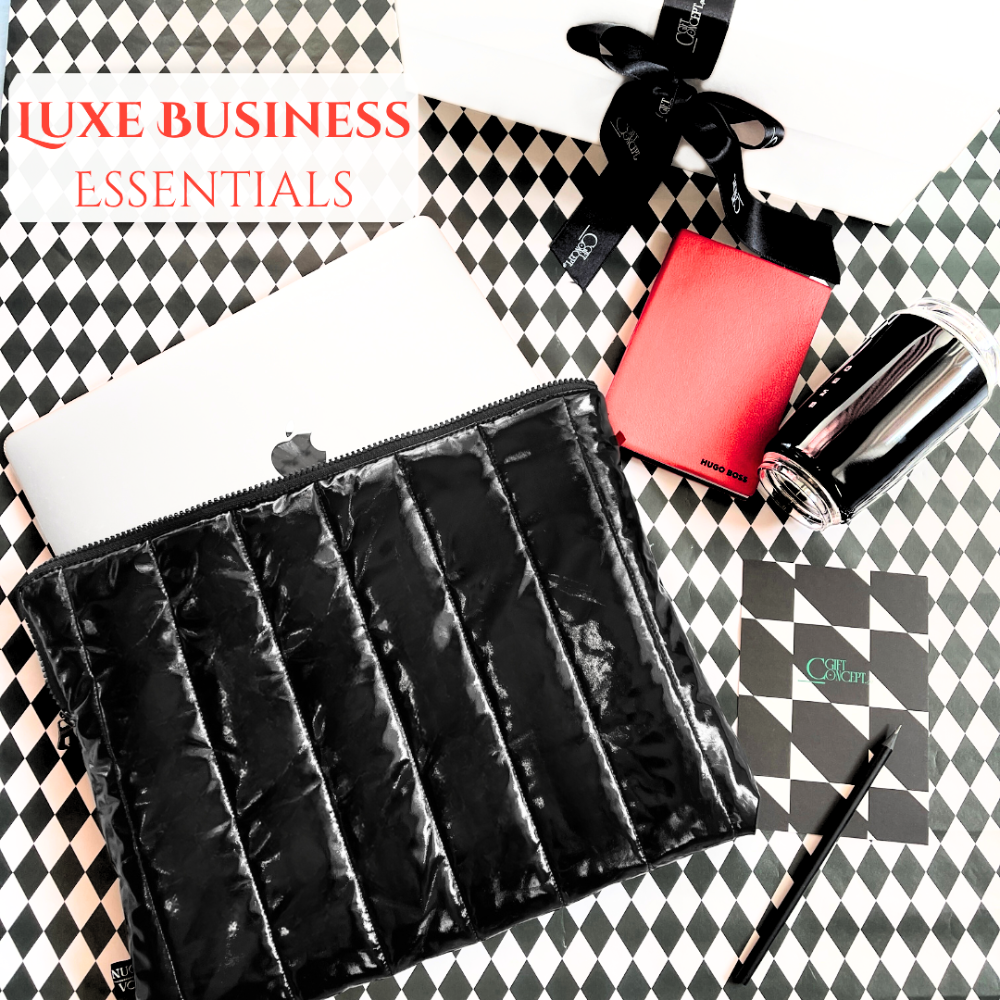 Luxe Office Essentials – საქმიანი აქსესუარების ნაკრები შავი და წითელი აქცენტებით